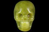 Realistic, Polished Jade (Nephrite) Skull #116437-1